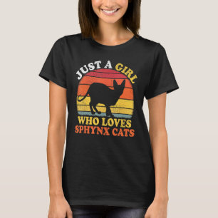 Sphynx-Katze Vintage Nur Ein Mädchen Das Sphynx-Ka T-Shirt