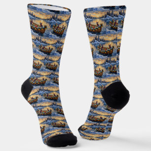 Sphynx-Katze Weihnachtsboot Urlaub Socken