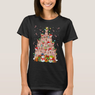 Sphynx-Katze Xmas-Lichtbaum Santa Sphynx-Katze Chr T-Shirt