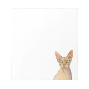 Sphynx Katzen-Aquarell-Porträt Notizblock