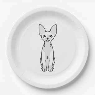 Sphynx Katzen-Cartoon Pappteller