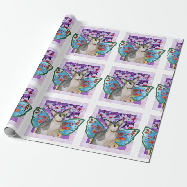 Sphynx Katzen-feenhaftes Geschenkpapier (Ungerollt)