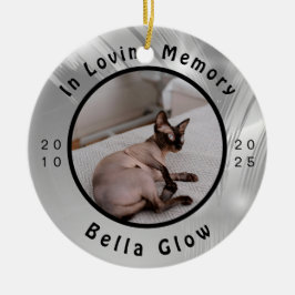 Sphynx-Katzen-Gedenk-Silber-Erinnerungskunst Keramik Ornament