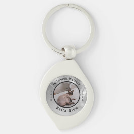 Sphynx-Katzen-Gedenk-Silber-Erinnerungskunst Schlüsselanhänger