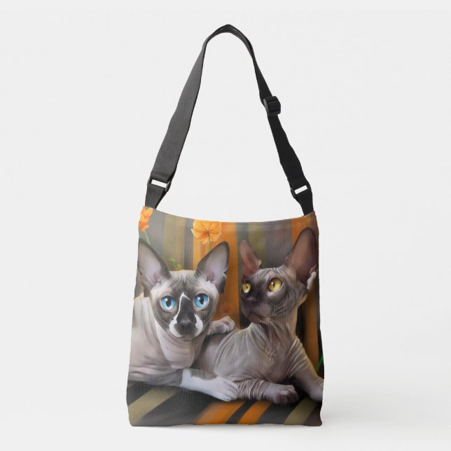 Sphynx Katzen Tragetaschen Mit Langen Trägern (Vorderseite)