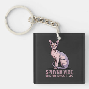 Sphynx-Katzen-Vibe im Sonnenlicht Kunst Schlüsselanhänger