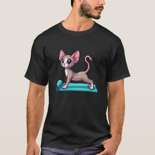 Sphynx-Katzen-Yoga-Haustier-lustige-Meditation T-Shirt