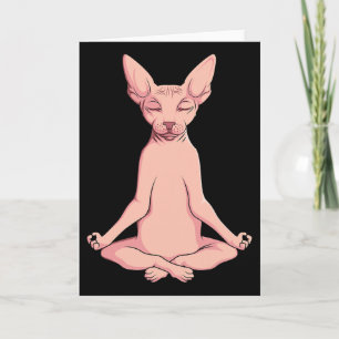 Sphynx Katzen Yoga Meditation Züchter Haarloses Ha Karte