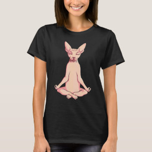 Sphynx-Katzen-Yoga-Meditation-Züchter haarloses Ha T-Shirt
