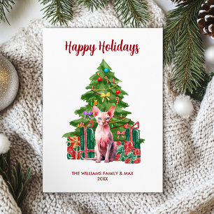 Sphynx-Katzenfamilien-Weihnachten Feiertagskarte