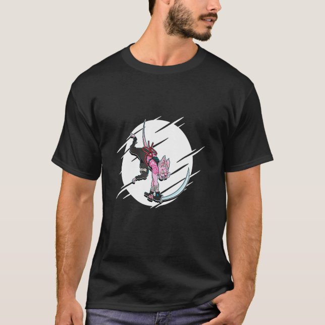 Sphynx-Katzenkrieger Samurai T-Shirt (Vorderseite)