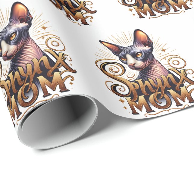 Sphynx-Katzenmutter-Geschenk Geschenkpapier (Rolleneckpunkt)