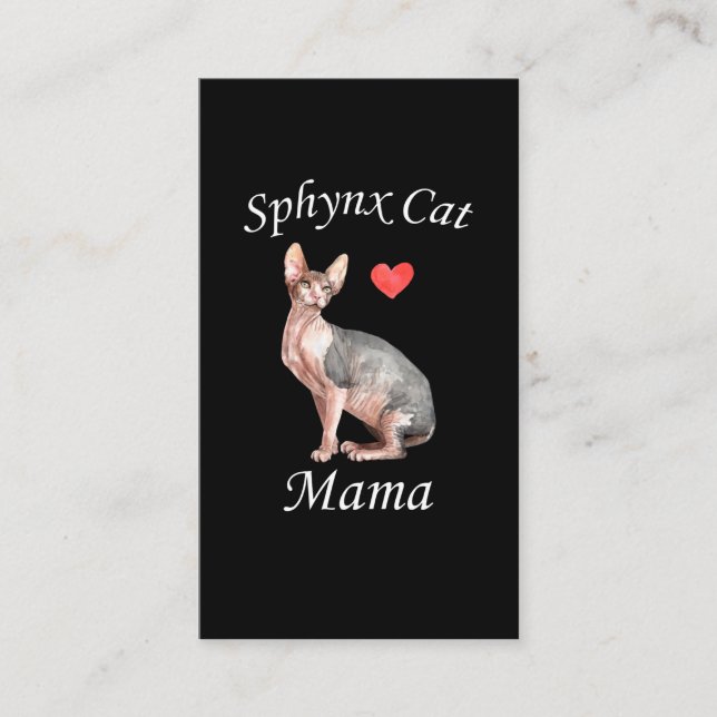 Sphynx Mama Cat Lover Pet Mutter Visitenkarte (Vorderseite)