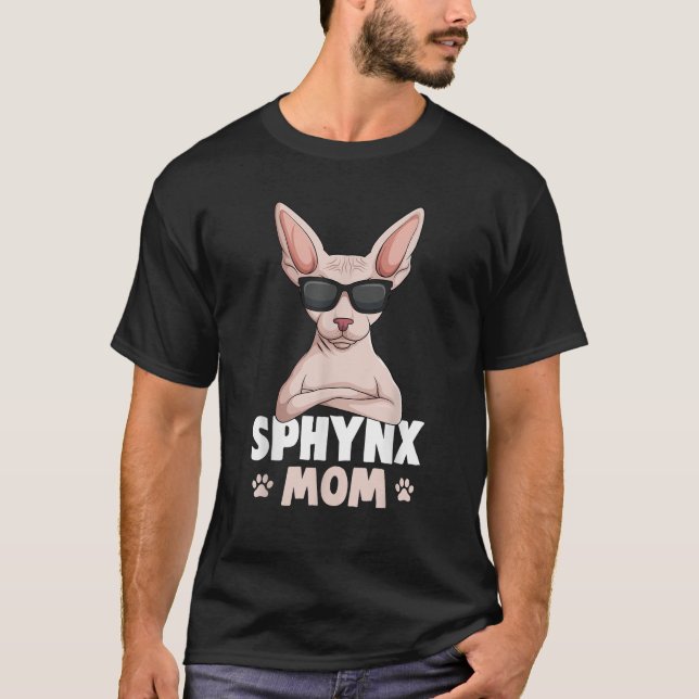 Sphynx Mama Katzenschwanz Haare Katzenhaare Mama B T-Shirt (Vorderseite)