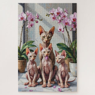 Sphynx-Orchidee Botanische Kunst