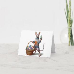 Sphynx Ostern Herunterladbare Grußkarte Karte