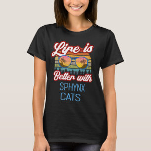 Sphynx Retro Sunset Life besser mit Sphynx Cat T-Shirt