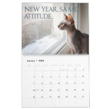 Sphynx Speaks: Editable Monthly Cat Humor Art