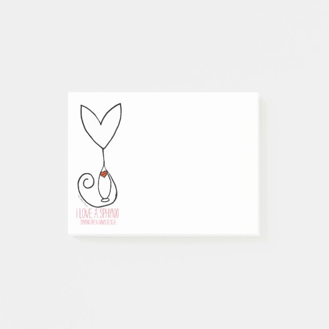 Sphynx Tais Liebe Engels-I ein Sphynx Post-it Klebezettel (Vorderseite)