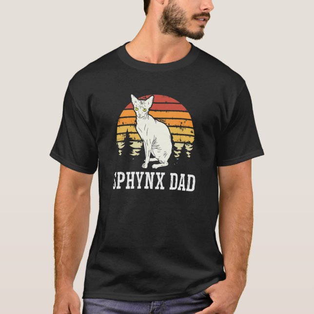 Sphynx Vater Feline Haairless Cat Kitten Vater Vat T-Shirt (Vorderseite)