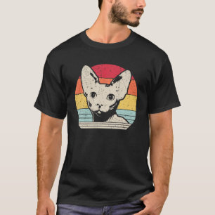 Sphynx Vintages Geschenk Katze Lover 70er 80er Ret T-Shirt