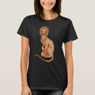 Sphynxkatze in ägyptischer Kostümfarbe Wasserfarbe T-Shirt