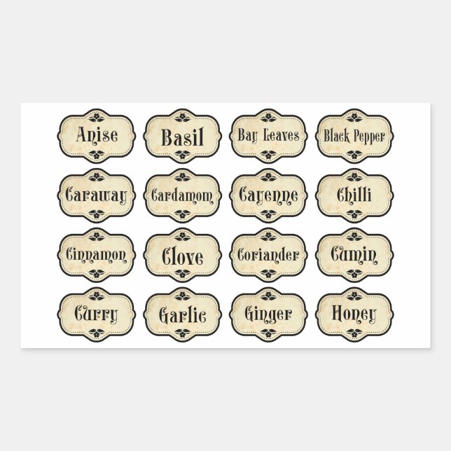 Spice Jar Labels Set Sticker (Vorderseite)