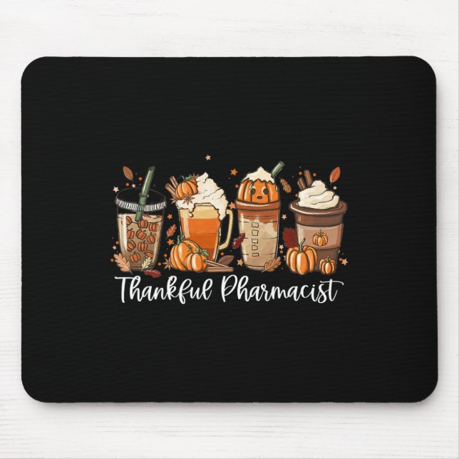 Spice Latte Fall Kaffee Lover Dankbar Apotheker Mousepad (Vorne)