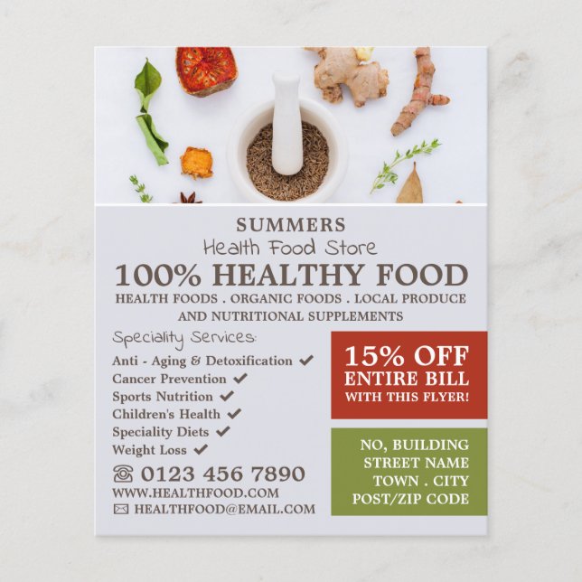 Spice Mix, Health Food Store Advertising Flyer (Vorne)