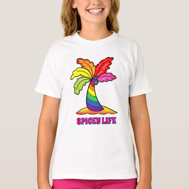 SPICeY LIFE Rainbow Palm T-Shirt (Vorderseite)