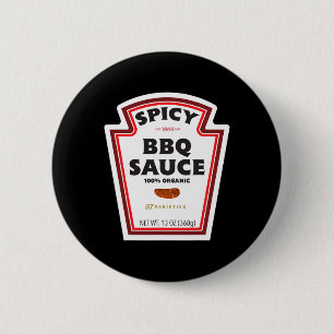 Spicy Grillen Sauce Flaschenetikett Funny Hallowee Button