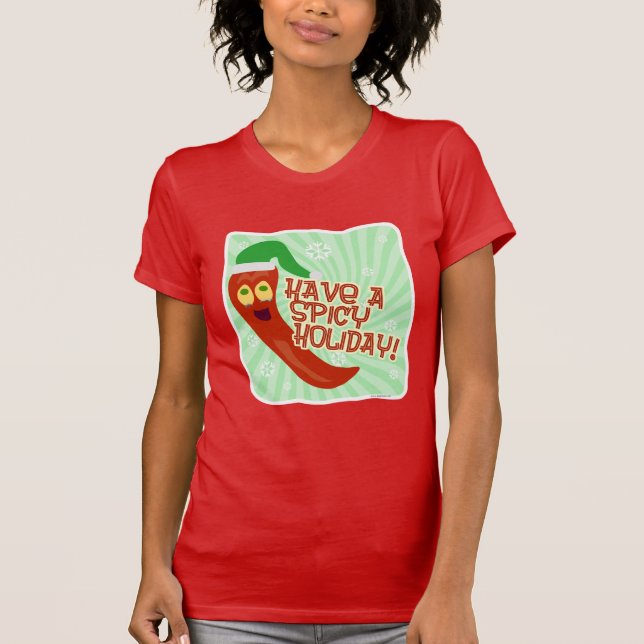 Spicy Holiday Funny Holiday Motto Cartoon T-Shirt (Vorderseite)