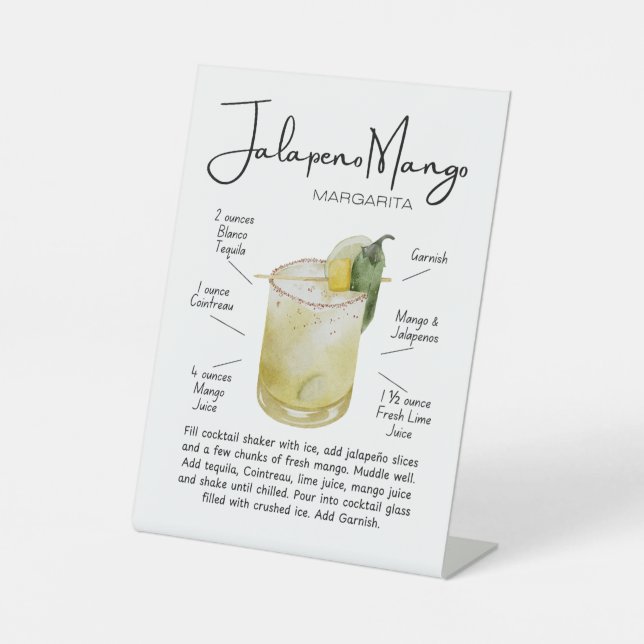 Spicy Jalapeno Mango Margarita Cocktail Sockelschild (Vorderseite)