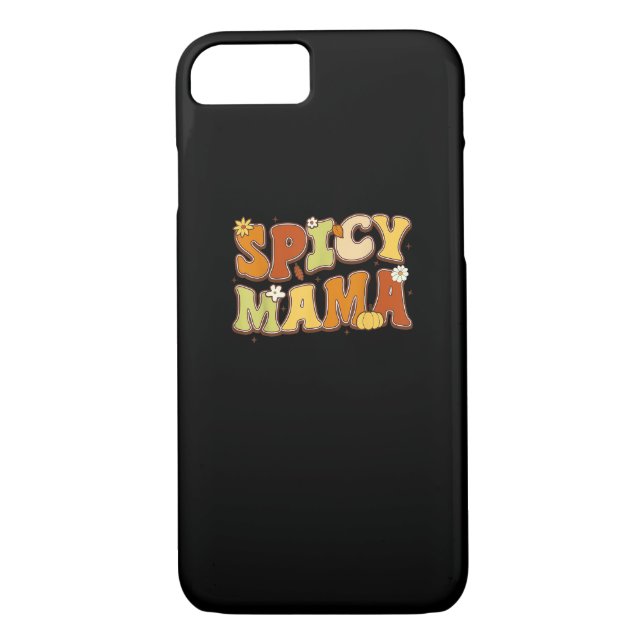 Spicy Mama Happy It’s Fall Y’all Groovy Retro Case-Mate iPhone Hülle (Rückseite)