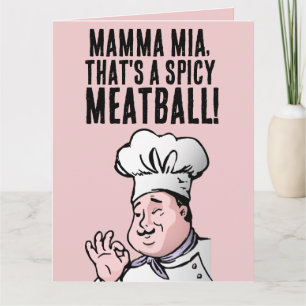 SPICY MEATBALL ITALIENISCHE Grußkarte IHREN GEBURT Karte