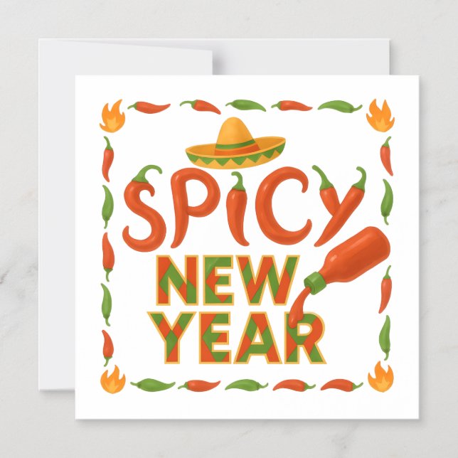 Spicy New Year Magneteinladung (Vorderseite)