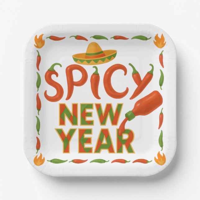 Spicy New Year Pappteller (Vorderseite)