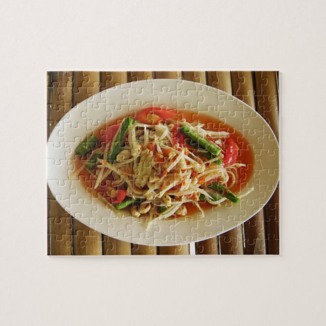 Spicy Papaya Salad [Som Tam] ... Thai Lao Food (Horizontal)