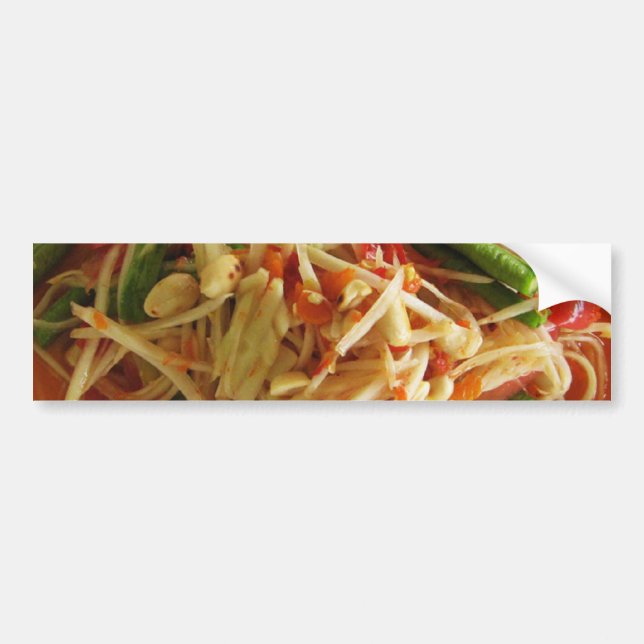 Spicy Papaya Salad [Som Tam] ... Thai Lao Food Autoaufkleber (Vorne)