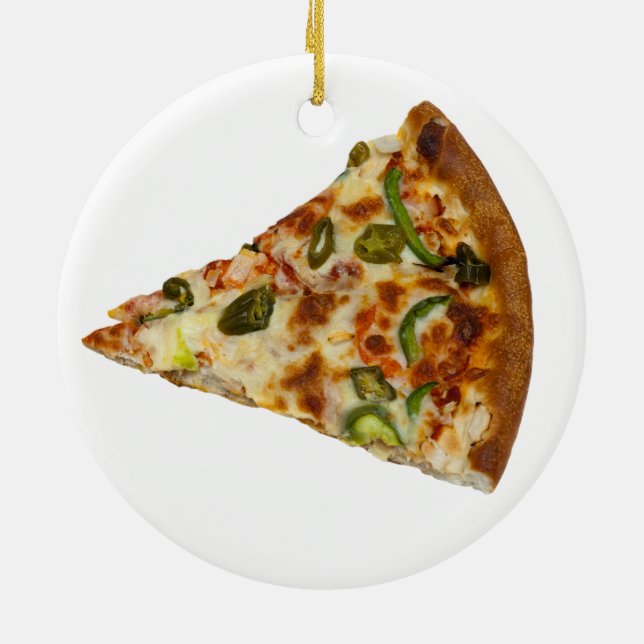 Spicy Pizza Keramik Runde Weihnachtsschmuck (Hinten)