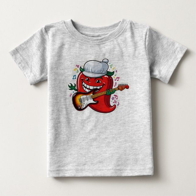 Spicy Rock Star Chili Pepper Baby T-shirt (Vorderseite)