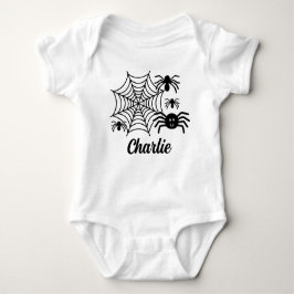 Spider and Web First Halloween Baby Bodysuit Baby Strampler