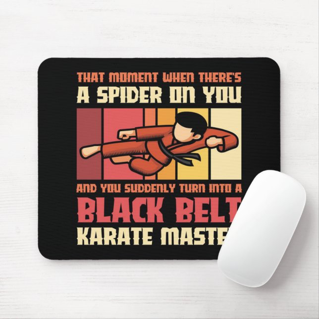 Spider Black Belt Karate Master Mousepad (Mit Mouse)