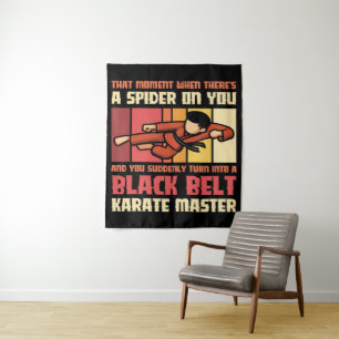 Spider Black Belt Karate Master Wandteppich
