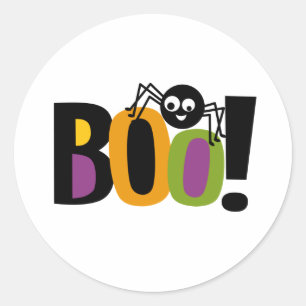 Spider BOO Halloween Runder Aufkleber