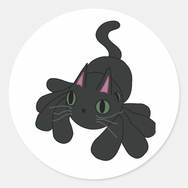 Spider Cat Runder Aufkleber (Vorderseite)