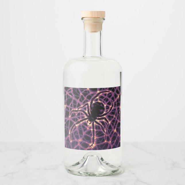 Spider Cosmic Web, Halloween Galaxie der Horror Alkoholflaschenetikett (Vorderseite)