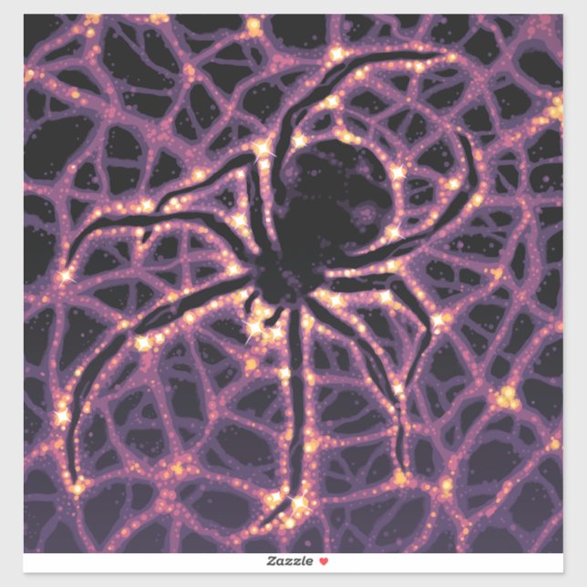 Spider Cosmic Web, Halloween Galaxie der Horror Aufkleber (Blatt)