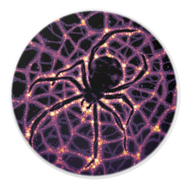 Spider Cosmic Web, Halloween Galaxie der Horror Keramikknauf (Vorderseite)