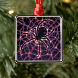 Spider Cosmic Web, Halloween Galaxie der Horror Ornament Aus Metall